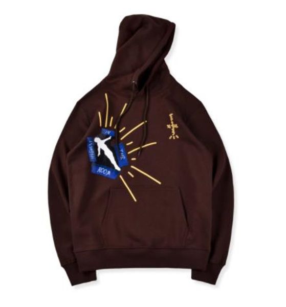 

travis scott mens designer hoodies fashion loose letter print big pocket mens hoodies casual males clothing, Black