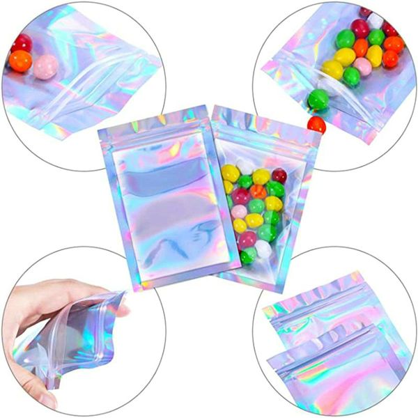 

3.5x6.3in 1000pcs stand up resealable bags holographic resealable bags translucent pouches designs dress packaging bag qixpm bde2010 ezmzm
