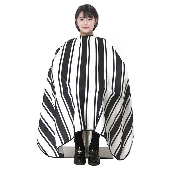 

black white stripe barber cape waterproof non-stick hair soft salon cutting cape hairdressing cloth hair styling ing