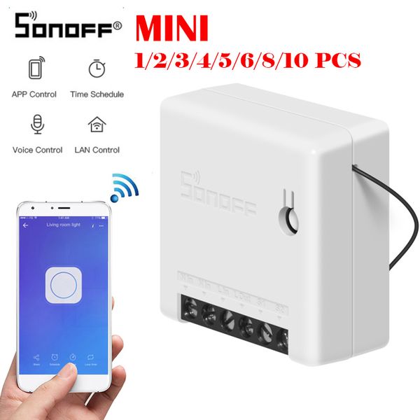 

sonoff mini diy smart switch small body remote control wifi switch support an external work with alexa google home