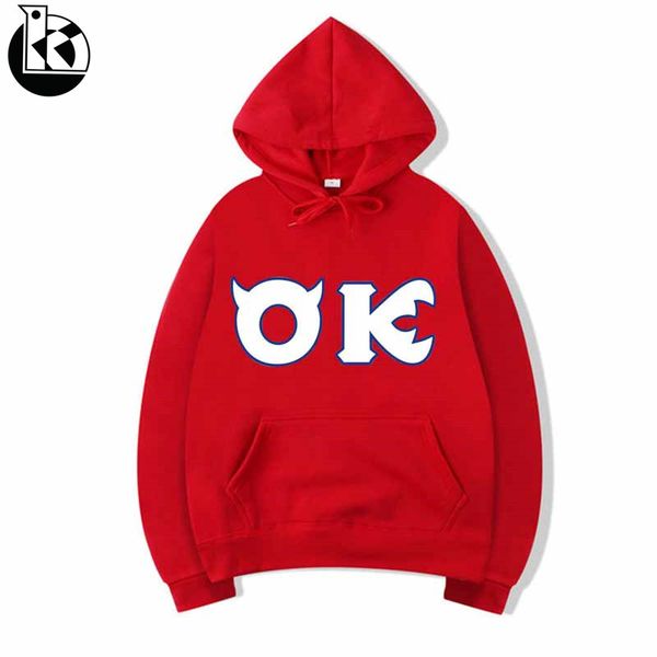 

autumn winter hoodied mens sweatshirts solid hoody fleece thick hoodies men sportswear creative letters ok print sweatshirts men, Black