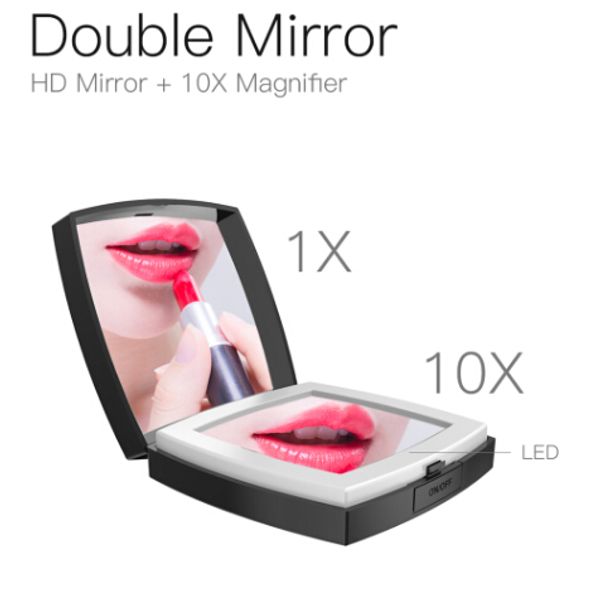 

new arrival makeup mirror 10x magnified dimmable 3 modes adjustable portable mirrors for travel bedroom compact mirrors