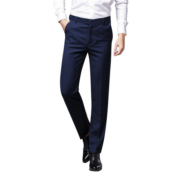 

klv pants men's fashion new style pants pure-coloured trousers for self-cultivation business casual, Black