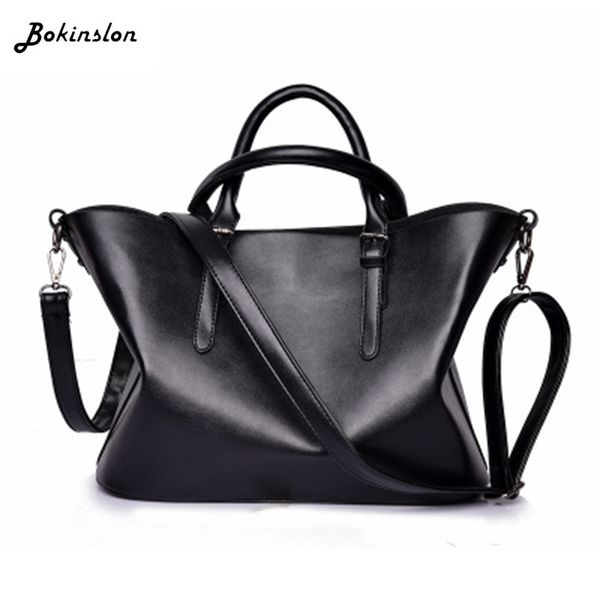 

bokinslon fashion faux leather womens handbags bags slant cross large capacity casual female shoulder bags