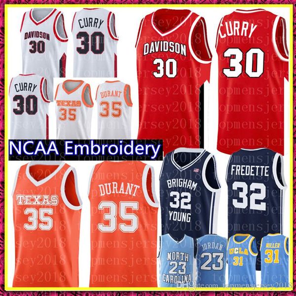 

stephen 30 curry ncaa kevin 35 durant jersey 32 jimmer fredette brigham young cougars basketball jerseys cheap, Black