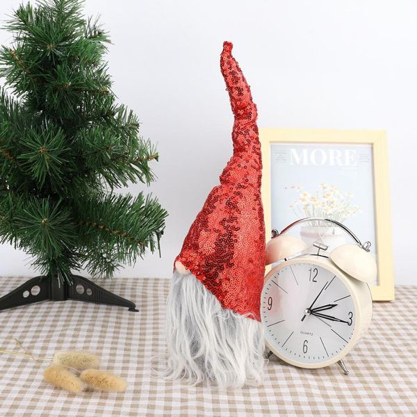 

faceless long beard red santa claus doll decoration christmas xmas window decor for home supplies