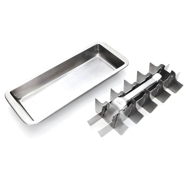 

lever-style ice tray, 2 in 1 stainless steel ice making mold and ice cracker
