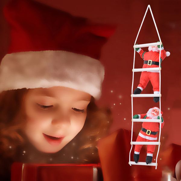 

christmas ornaments christmas 40cm santa climbing rope ladder xmas tree hanging ornament party decor pendants navidad