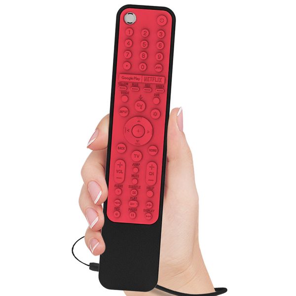 

silicone remote control case for sony rmf-tx600u tx600e rmf tx500e smart tv voice shockproof protective cover with loop sikai