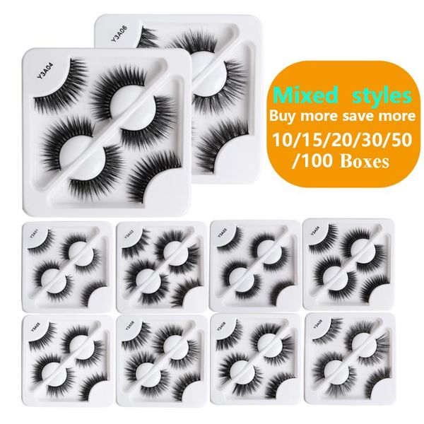 

maange 10/15/20/30/50/100 boxes natural 3d false eyelashes fake lashes mink eyelash extension beauty maquiagem eye makeup tool