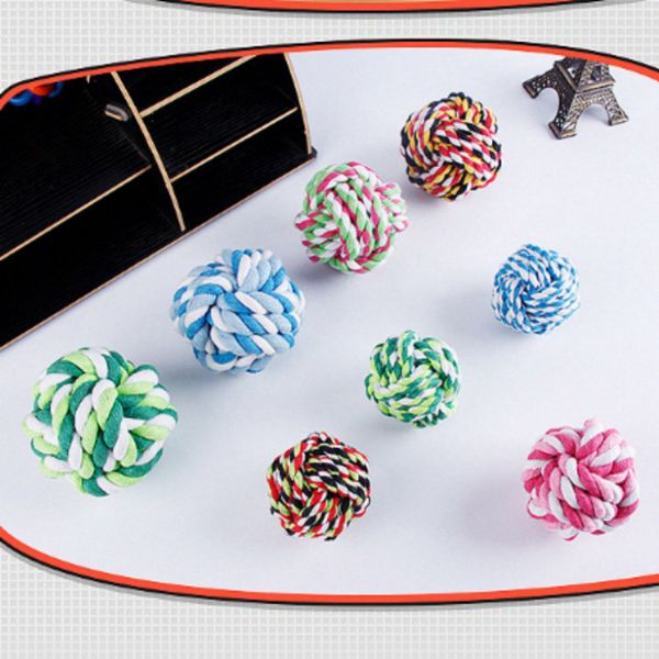 

articles pets rope the ball dog bite parrot toys manual weave cotton string