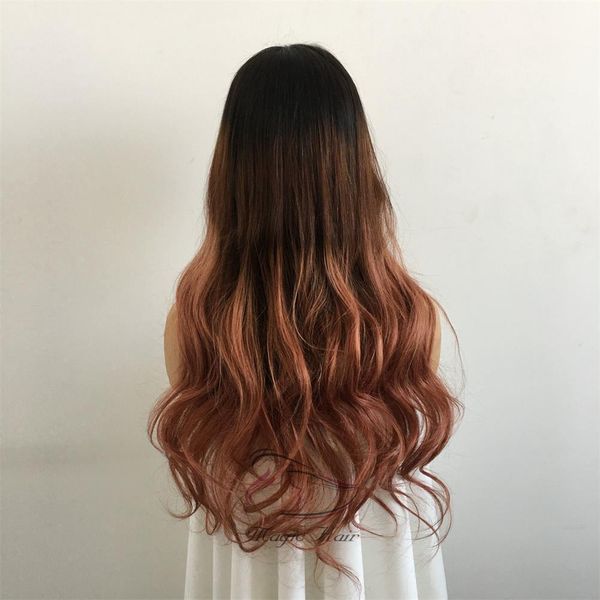 

360 full lace human hair wigs pre plucked brazilian remy hair ombre color t 1b/4 /30a natural wave human hair wigs, Black;brown