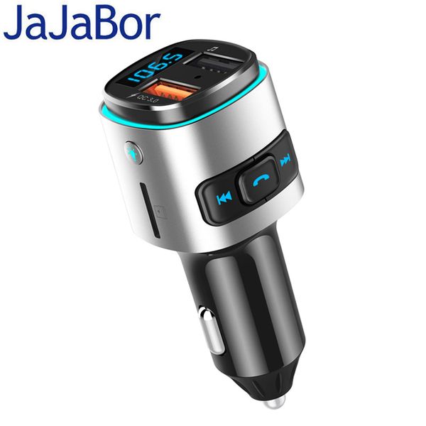 

jajabor fm transmitter bluetooth kit mp3 audio music player handscalling quick charge support voltage detection