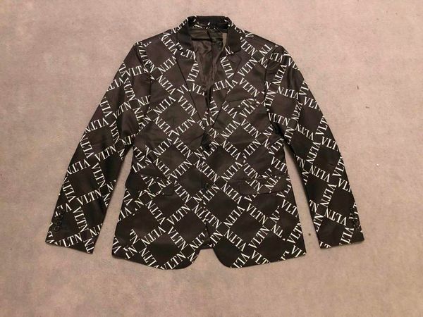 

men's new trend fashion wild breathable comfortable dinner blazers printed forj, White;black