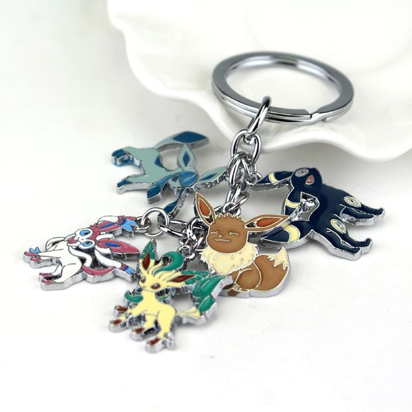 

аниме покемон карманный монстр брелок eevee sylveon umbreon glaceon leafeon unisex брелоков подвеска для любителей подарков коллекционные, Slivery;golden