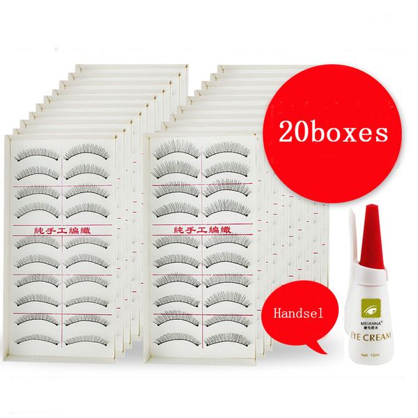 

20boxes natural eyelashes winged lashes eyelash extensions makeup eyelash glue