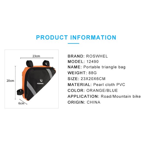 

roswheel bicycle frame triangle bag cycling storage pouch bags mtb road bike front tube corner pannier tool case panniers bags