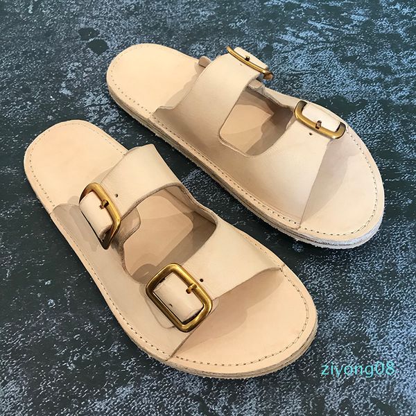 

fashion genuine leather casual shoes men's hiking beach slippers mens flip flops handmade leather z08, Black