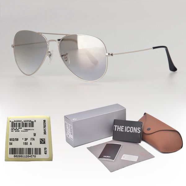 

brand designer Pilot Sunglasses Men Women High quality Metal frame uv400 gradient glass lens With free Retail box and label