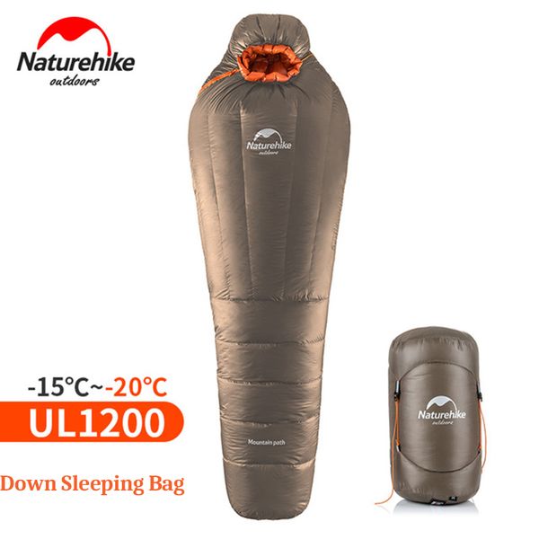 

naturehike mummy sleeping bag ultralight outdoor camping sleep bag with compression sack warm winter -20~-10celsius degree