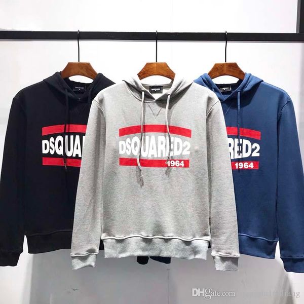 

2018 luxurys brands d2 canada designer men hoodies sweatshirts t-shirt italy casual fashion autumn winter long sleeve sweatshirt, Black