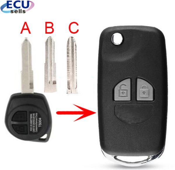 

2b folding remote key shell case blank fob for for grand vitara swift ignis sx4 liana alto hu133r /sz11r / toy43 blade