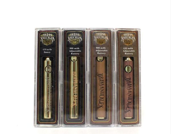 

Brass Knuckles батареи Vape батареи Деревянный Золото Разогреть В.В. Variable Voltage 650mAh 900mAh для 510 Thread Vape картриджи DHL Бесплатная доставка