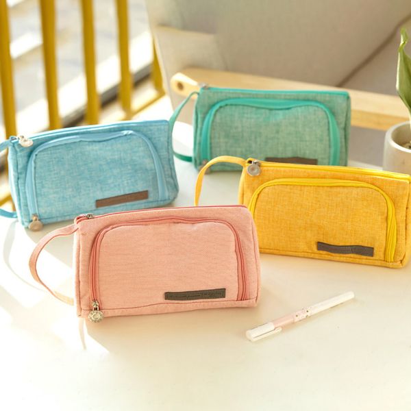 

холст большой пенал многофункциональный zipper школьники pen bag