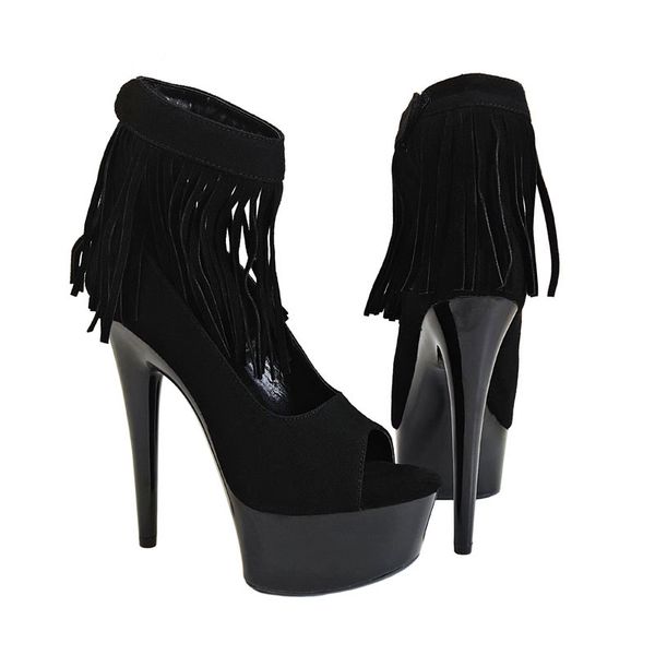 

shinny black women's platform sandals pole dancing shoes 6 inch high heels shoes professional pole dancing boot