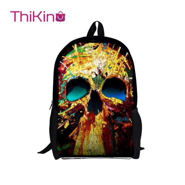 

thikin 2019 cartoon skull schoolbag for teenagers young boys fashion backpack preschool shoulder bag for pupil