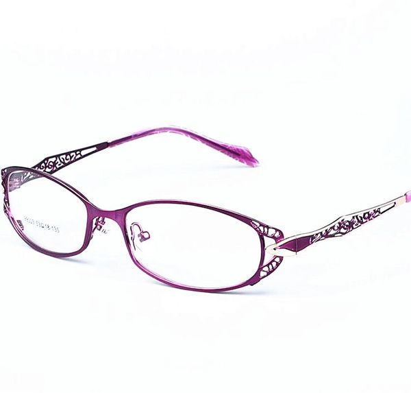 

women metal eyewear frame hollow out optical prescription eyeglasses ultra-light glasses frame, Black