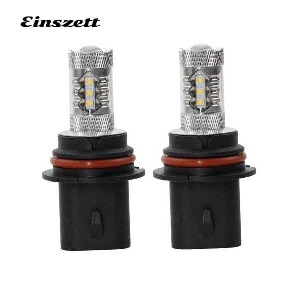 

einsze2pcs 9004 9007 white car front led fog lights drl light 6000k 800lm 16smd 80w 12v led fog lamp