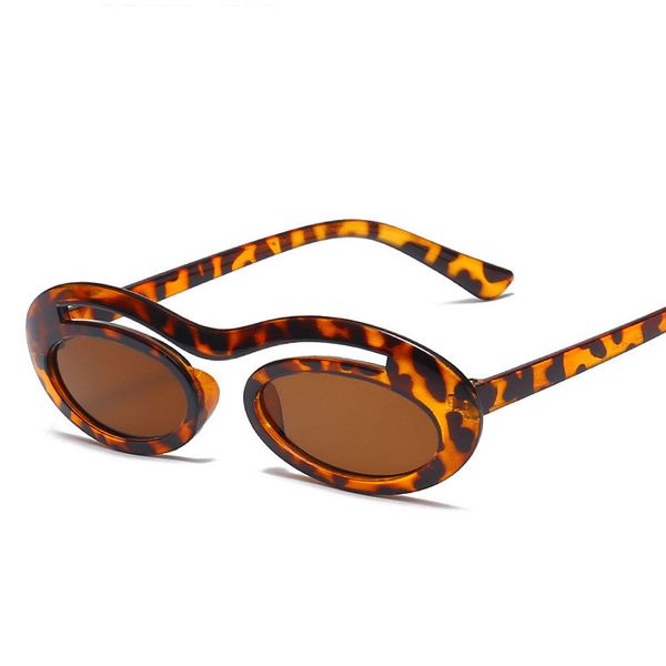 

retro leopard oval sunglasses women 2020 brand design sun glasses female hip hop eyeglasses vintage red pc frame sunglass, White;black