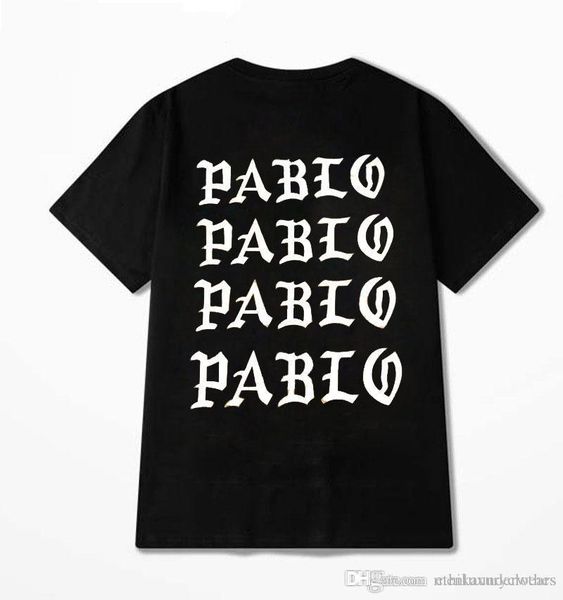 

пабло kanye мужская мода одежда тенниски лето черный белый tshirt ти плюс размер 4xl top, White;black