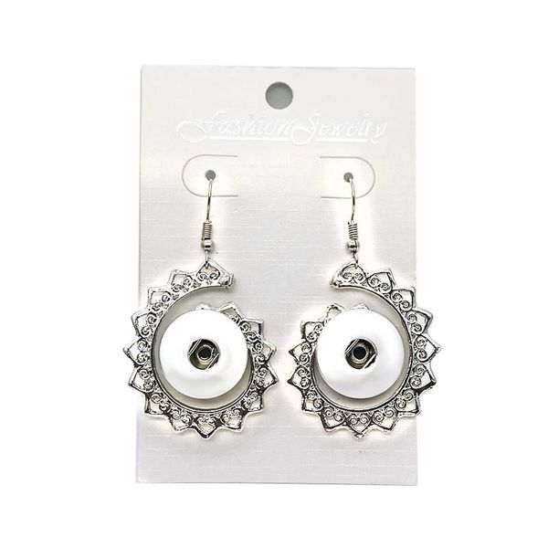 

горячая распродажа цветок 013 сменные мода кристалл стразы 18 мм кнопка серьги для женщин имбирь подвески подарок, Silver