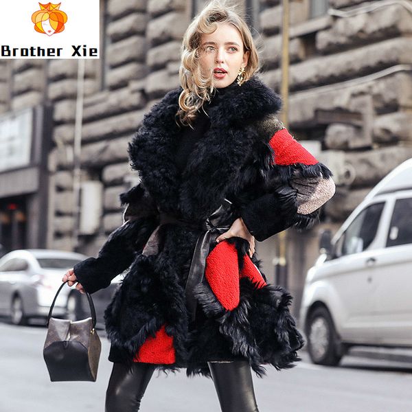 

natural real fur coat female wool jacket autumn winter coat women clothes 2020 korean vintage double-faced fur zt4985, Black