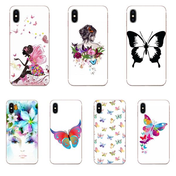 

custom slim silicone case for samsung galaxy a51 a71 a81 a90 5g a91 a01 s11 s11e s20 plus ultra watercolor butterfly pink love heart