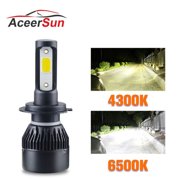 

1pcs led fog light 4300k 6500k led h7 cob 72w 8000lm 12v 24v h1 h8 h9 h11 9005 9006 hb3 hb4 for wuling beiqi
