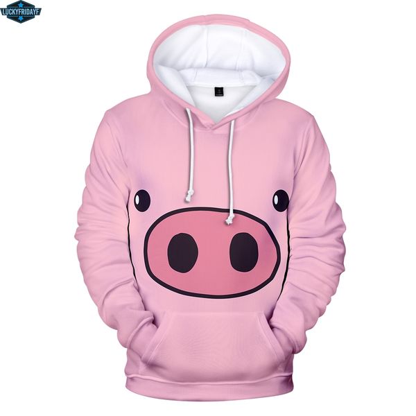 

luckyfridayf lucky pig 3d women hoodies sweatshirts 2019 fashion kawaii hoodies 3d winter casual sweatshirt women xxs-4xl, Black