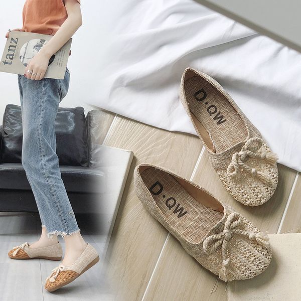 

round toe casual butterfly-knot women slip-on flats solid spring autumm loafer shoes classics novelty concise women shoes, Black