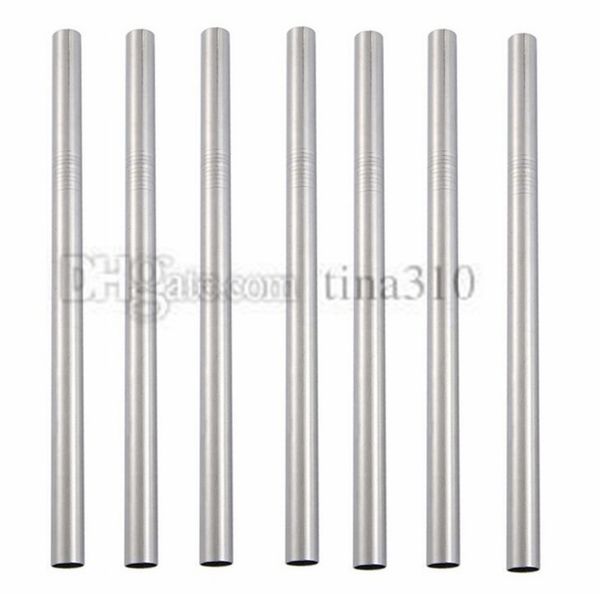 

new 215*12mm 304 stainless steel straw reusable drinking straws straight metal straw tea coffee tools i538