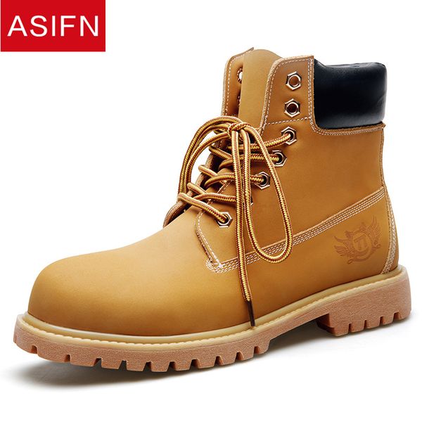 

asifn big size boots men autumn winter male shoes casual work round head thick rhubarb bota masculina, Black
