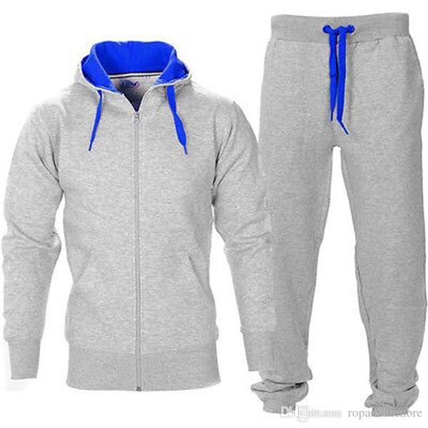 

mens hip hop drawstring tracksuits winter designer solid color hooded sports sets european american mens clothing, Gray
