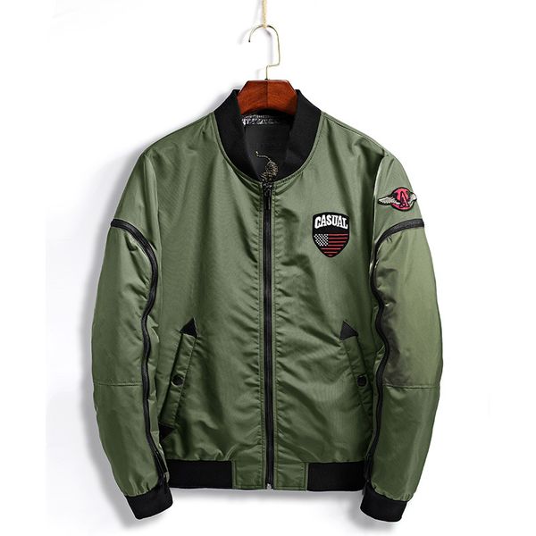 

new thick thin army green black clothes motorcycle coat pilot men bomber jacket dripshipping, Black;brown