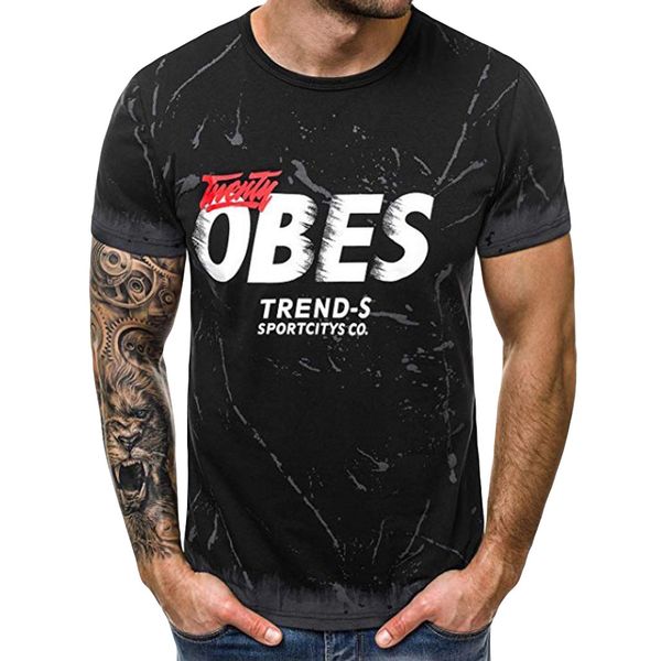 

2019 summer men's t-shirt letter printing male casual tee shirt o-neck short sleeve slim fitness t-shirt men tee, White;black