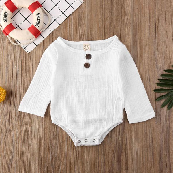 

0-24м новорожденных детская одежда с длинным рукавом ребёнки rompers solid white black one piece комбинезоны для новорожденных мальчиков пол, Blue