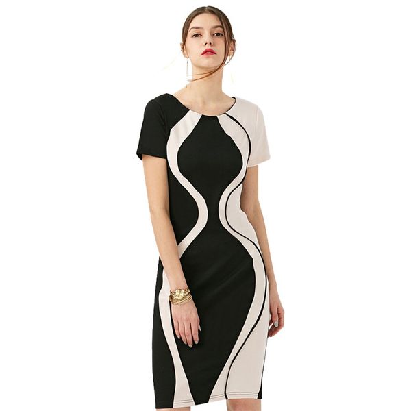 

owlprincess 2016 fashion bump joining together of cultivate one's morality short sleeve dress, Black;gray