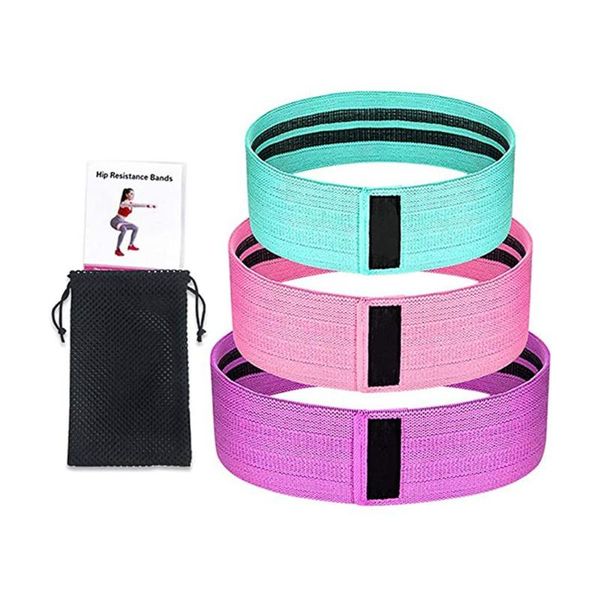 

fitness yoga belt resistance bands set fabric workout bands non-slip exercise elastic resistance loops
