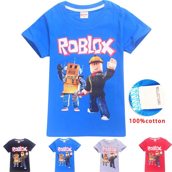 

roblox kids tee shirts 4 colors 6-14t kids boys girls cartoon printed cotton t shirts tees kids designer clothes ss247, Blue