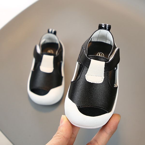

2020 summer baby girls boys sandals soft bottom non-slip kids children anti-collision casual beach sandals infant toddler shoes, Black;red